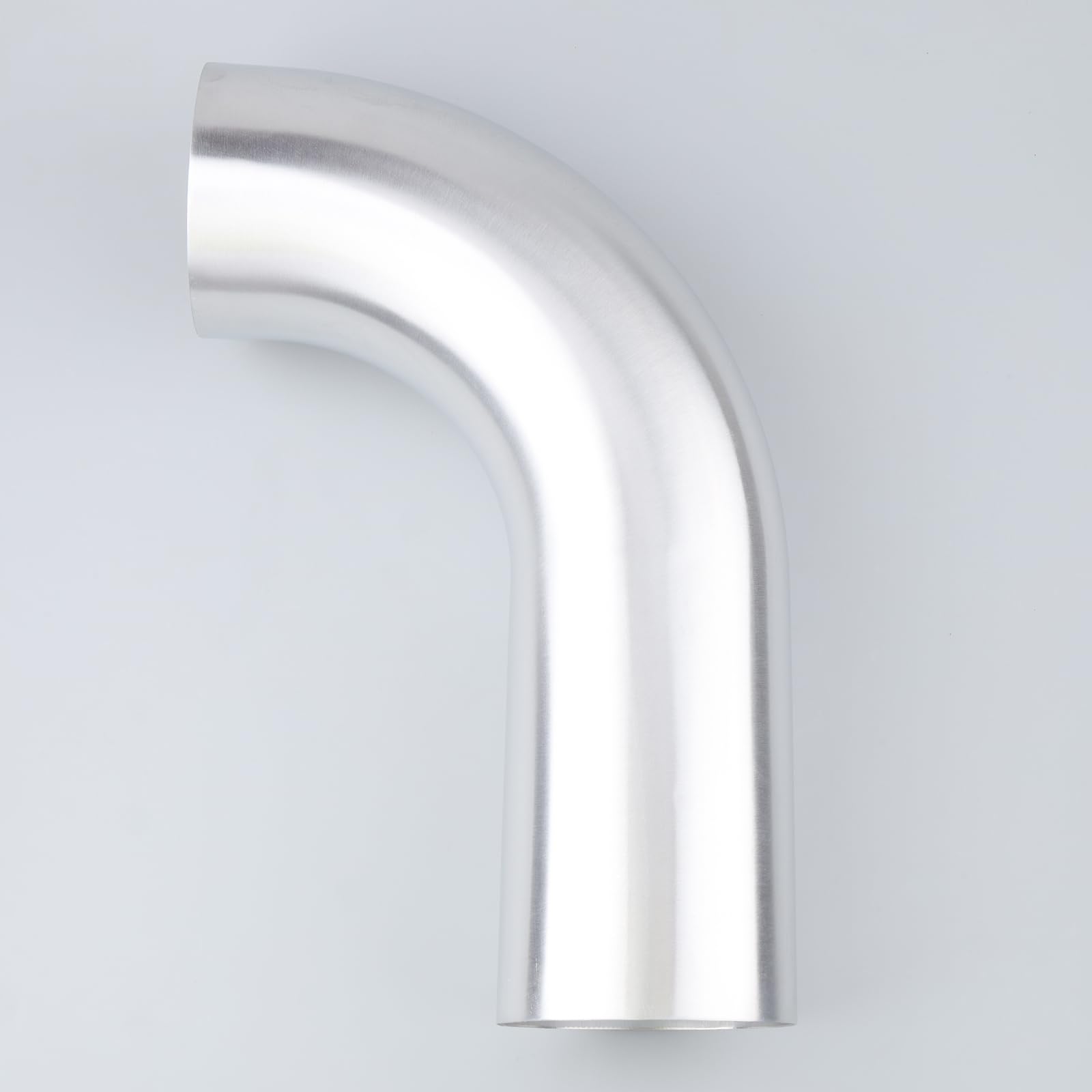 AC PERFORMANCE 4" OD 90 Degree Aluminum Elbow Air Intake Pipe Tube with 10" Leg, Brush Finished