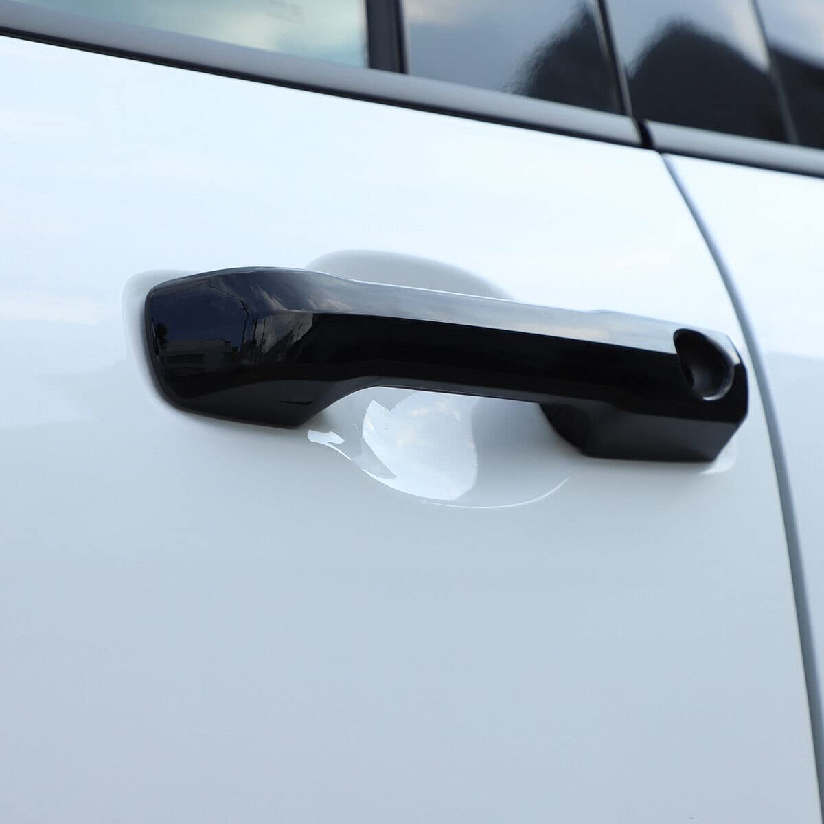 Per Chrysler 300 300C 2005 2006 2007 2008 2009 2010 Gloss Black Copertura Maniglia Esterna Adesivi Car Styling Accessori Gadget (4Handle 1Keyhole)