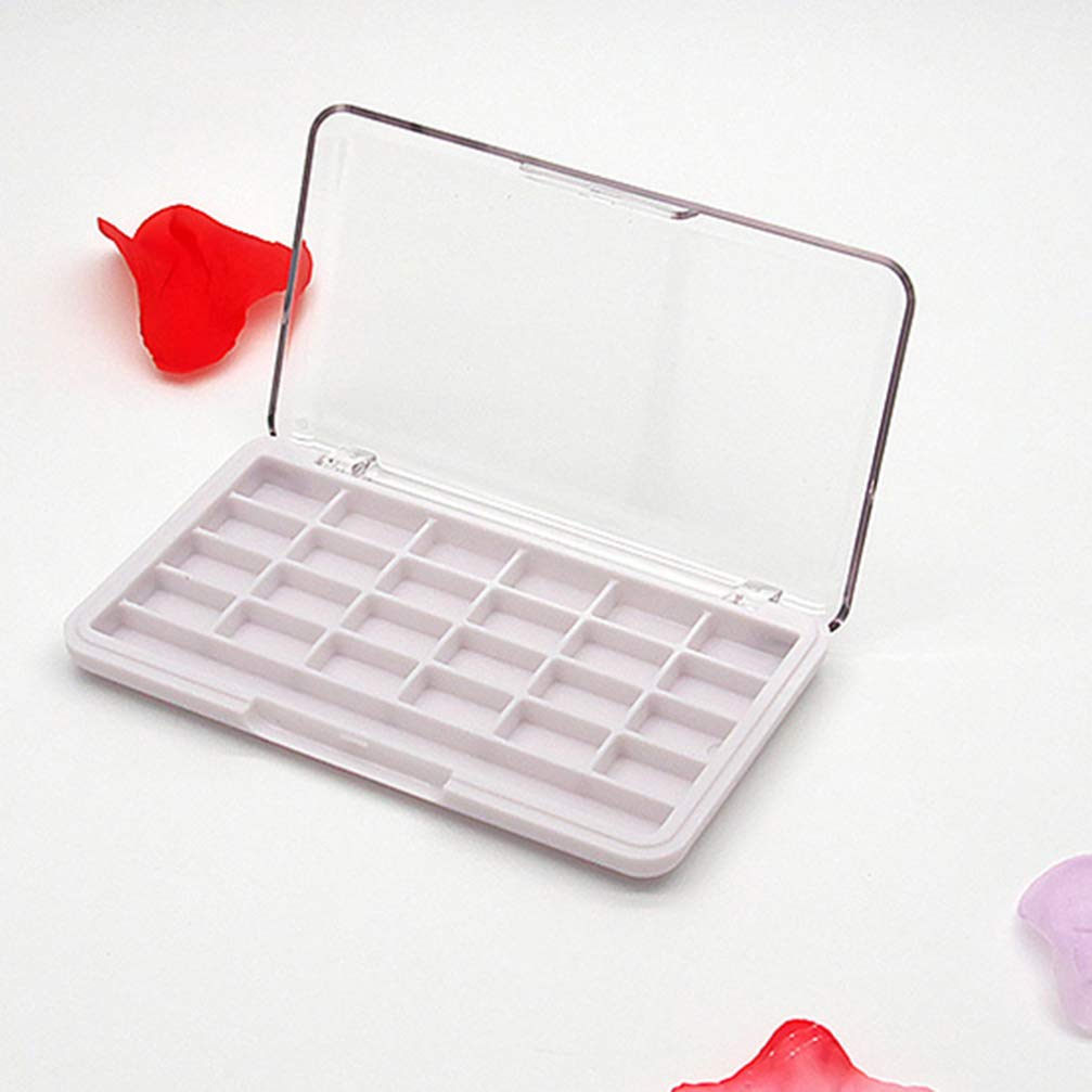 Lurrose Leere Make-up Palette 2 Stück Mit 24 Fächern Kosmetik Aufbewahrungsbox Transparent Deckel Tragbare Lidschattenpfanne DIY Lippenstift Rouge Organizer Für Reise Und Zuhause