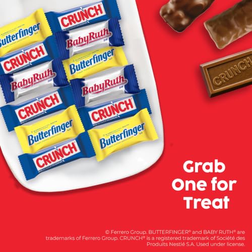 Butterfinger, CRUNCH and Baby Ruth Minis Halloween Candy Bars Bulk, 9.5 oz | Halloween candy bulk individually wrapped, mini candy bars variety pack for trick-or-treating, office sharing & parties - image 6