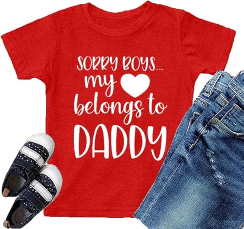 VVNTY Valentines Shirts Toddler Boys Love Heart Graphic Tee Funny Letter Print Tops