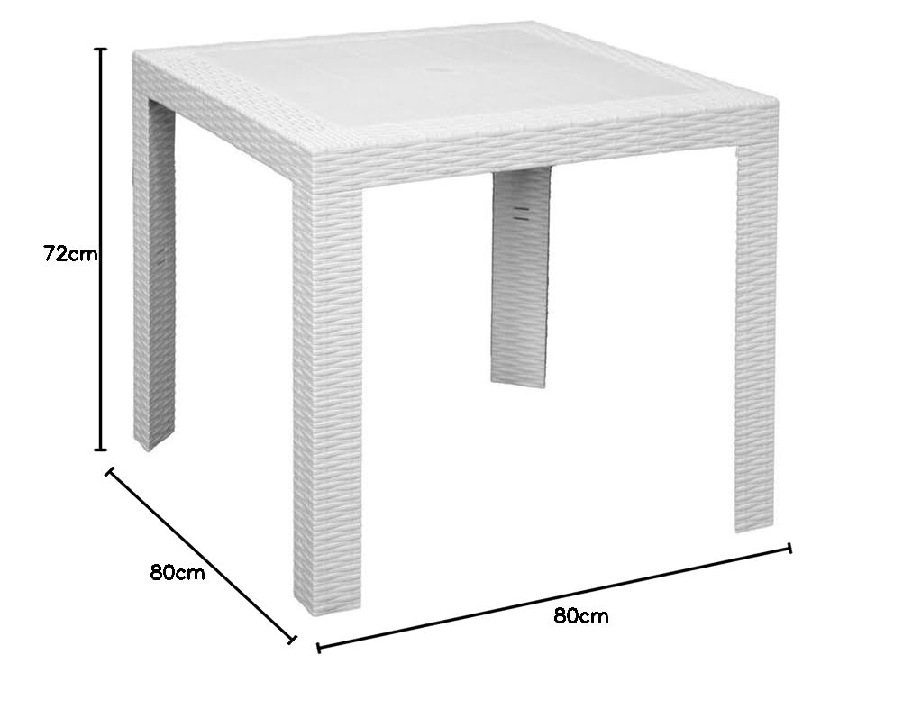 Areta ARE053 Tavolo, Modello Saturno, Bianco, 80 x 80 x 72 cm