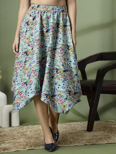 Image of OOMPH! Long Skirts for Women with Handkerchief Hem