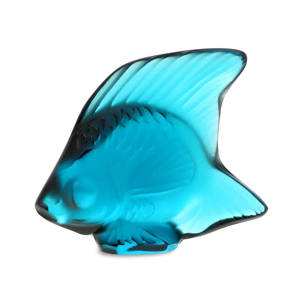 Amazon.com: Lalique Crystal Pale Turquoise Fish Sculpture : Home