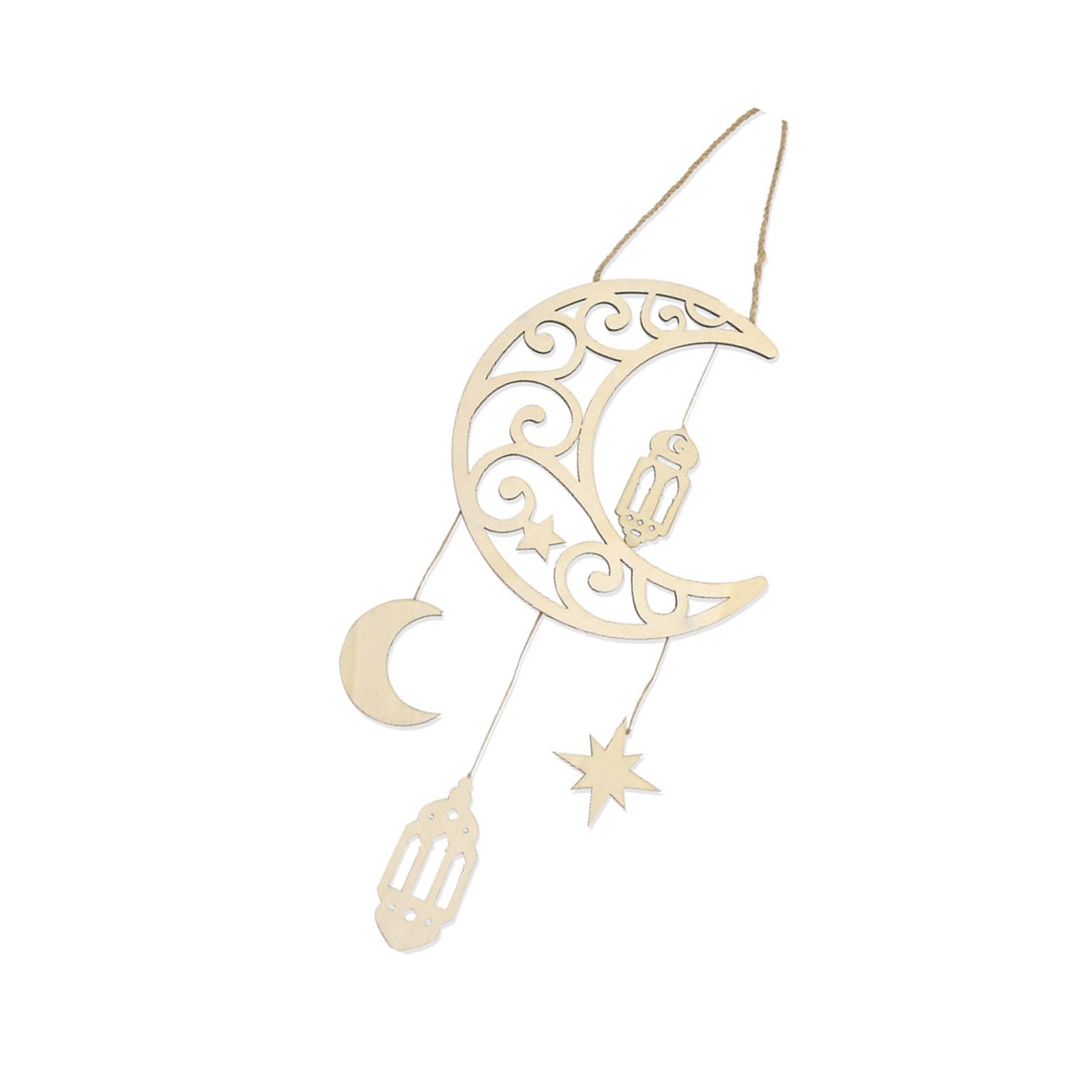 CRFFZ Ramadans Wood Hanging Pendant Muslims Home Decoration Wood and Star Ornament for Religious and Cultural Event Pendant for Ramadans