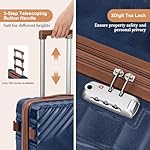 5 piece Luggage Set Expandable Suitcase 22x14x9 Airline Approved Carry on, ABS Hard Case Suitcases with Spinner Wheels, TSA Lock (Dark Blue) - Image 2