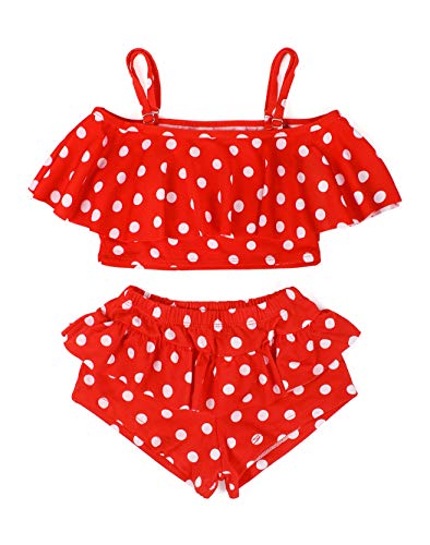 Kantenia Crianças Roupa de Banho Meninas Raparigas Roupa de Banho Flounce Summer Bikin