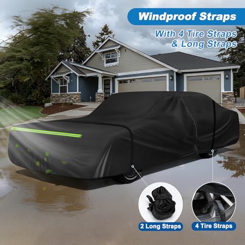 Image of QUNSUNUS Car Cover for Lincoln Town 1981-2012, Waterproof Car Covers with Cotton Lining, All Weather Town Cover with Straps and Zipper for Wind, Sun and Dust Protection