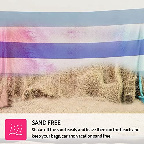 VL-Pack-of-2-Beach-Towel-Cabana-Stripes-For-Travel-Swimming-Camping-Holiday-Super-Absorbent-Quick-Dry-Sand-Free-Compact-Lightweight-100-Microfiber-Materials-90x180cm-Pink-Stripes