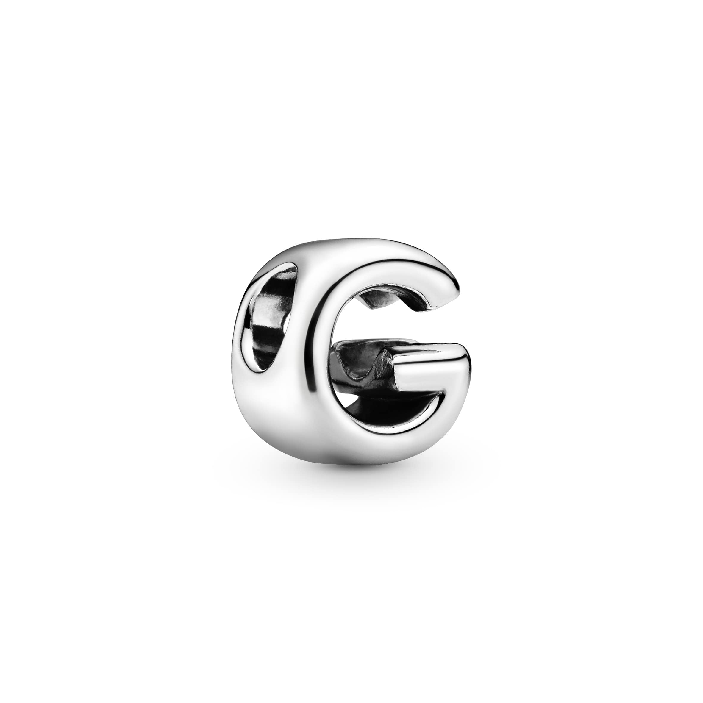 PANDORA Moments Buchstabe G - wendbares Alphabet-Charm aus Sterling-Silber mit geprägten Herzen und Perlen an der Rückseite - kompatibel mit Armbändern Moments Kollektion