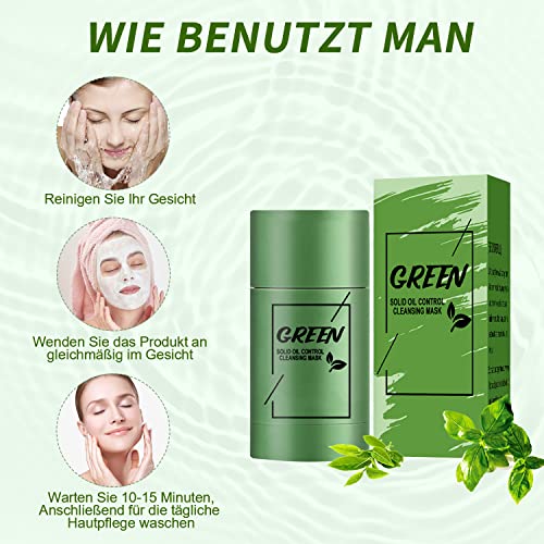 Green Mask Stick,Grüner Tee Maske,Poreless Deep Cleanse Green Tea Mask für Mitesser-Entferner und Hautpflege - Image 5