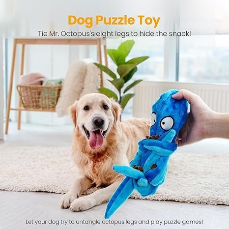 Jouet pieuvre pour chien petit et grand modèle résistant avec couineur - 6