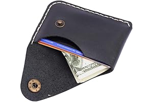 Handmade Minimalist Genuine Leather Card Case Wallet Small Card Holder for Front Pocket