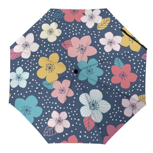 Parapluie automatique compact et robuste avec motif flamant rose