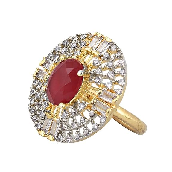 denicraas Latest Traditional Collections Round Shape Brass And Cubic Zirconia Classic Cocktail Ring for Women & Girls, Ring For Women & Girls-picture-26