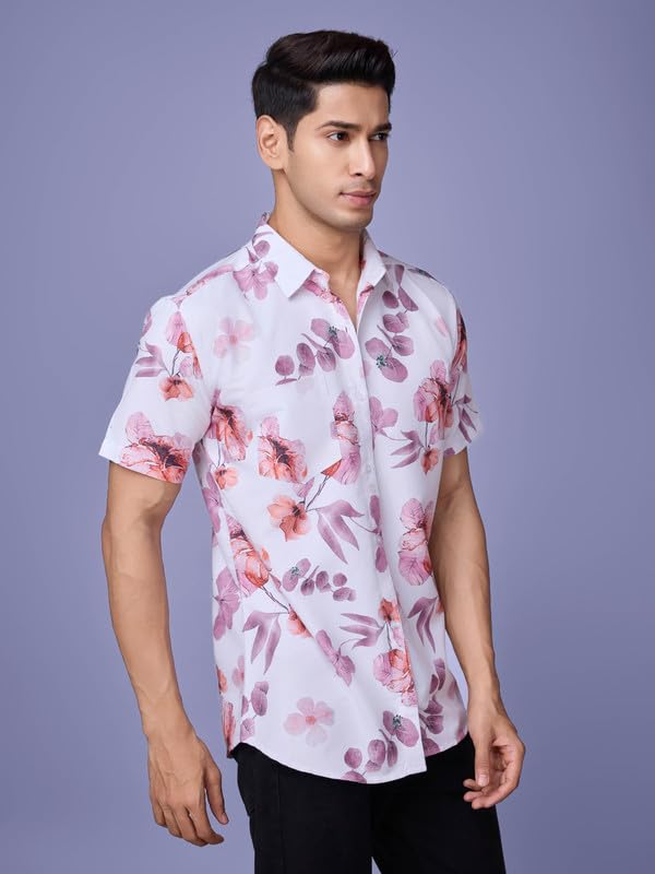 Image of Pinkmint Stylish Shirt for Men ll Printed Half Sleeve Shirt's ll Regular Fit Chest Pocket Shirt
