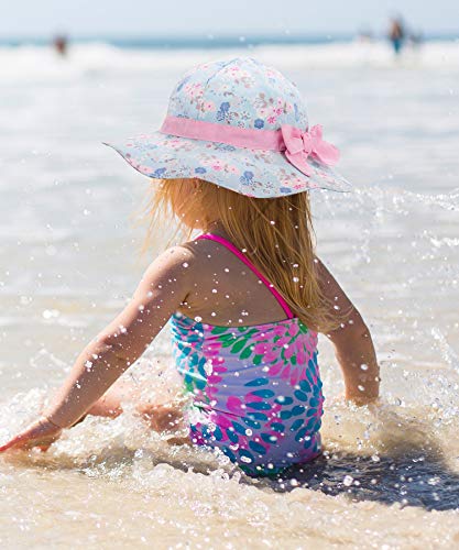 Zando Baby Girl Sun Hat Wide Brim Summer Hats Uv Protection Bucket Hat Caps Cute Bow Beanies Beach Hat For Baby Girls Boys White Cheery 12-24 Months #TOP5