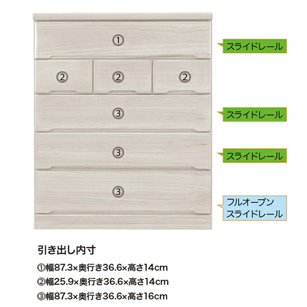 Amazon｜箪笥 タンス 100-5 タンス チェスト ミドルチェスト 幅100 5段 