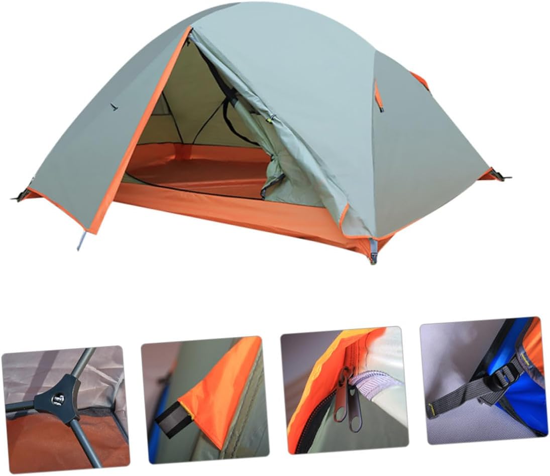 Double-Layer Aluminum Pole Tent Waterproof Camping Shelter Rainproof Outdoor Tent for Two Persons Travel and Hiking Shelter