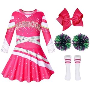 HaoVrisn Cheerleader Kostüm Kinder Cheerleader Kostüm Mädchen Faschingskostüme Kinder Mädchen Kostüm Cheerleader Karneval Kostüm Kinder Faschingskostüm(130cm)