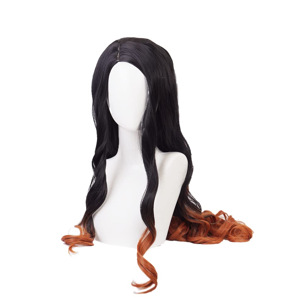 OSIAS Peluca de Cosplay de Kamado Nezuko de Color Degradado para Mujer y Niña