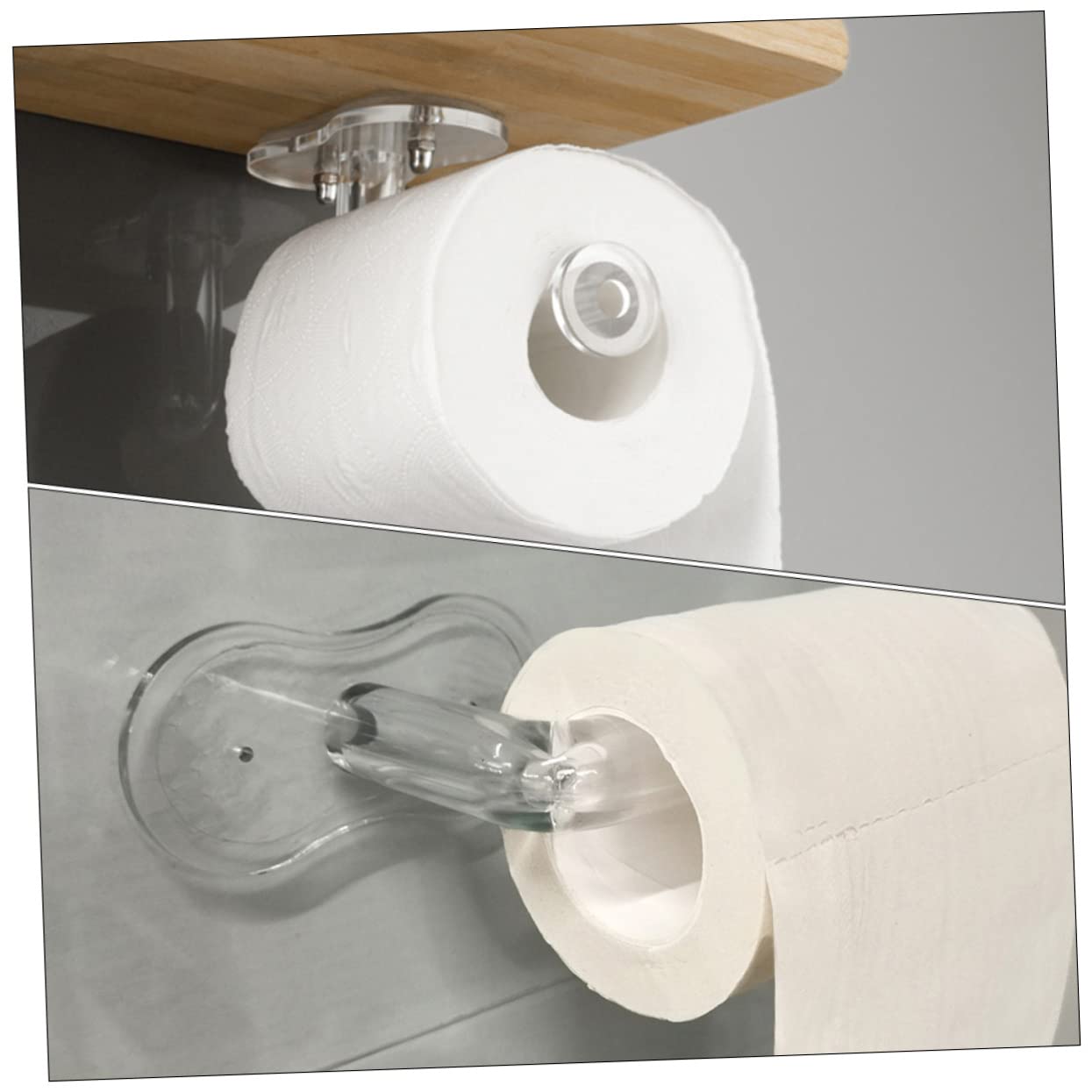 Mipcase Porta Rotolo Carta Igienica da Parete in Acrilico Installazione senza Punzonatura Superficie Liscia Design Semplice per Bagno e Toilette