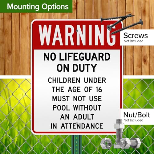 Señal Warning No Lifeguard On Duty 24x30 pulgadas miniatura 5
