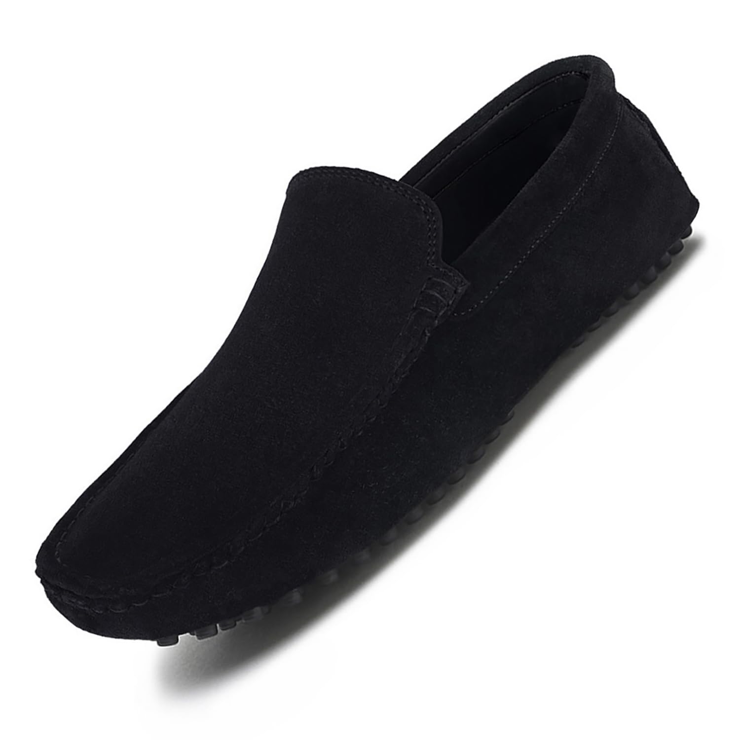 men's obsidian black italian suede leather driving loafer moccasins casual loafers for men (itsupjb_)