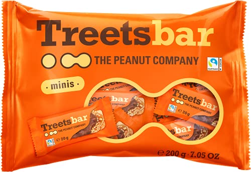 Treetsbar Crunchy Peanut Riegel Minis - Crunchy, Crispy, Tasty - Leckere Mini-Waffeln umhüllt von Karamell mit Erdnussstückchen und Schokolade (1 x 200g) Cover