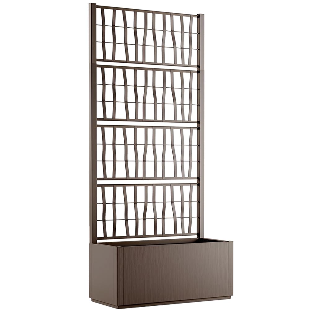 Fioriera alta cm 175 con vaso largo cm 80 Spalliera Grigliata separe' tortora graticola rampicante modulabile e componibile per Esterni Giardini Terrazze separatore ambienti locali commerciali