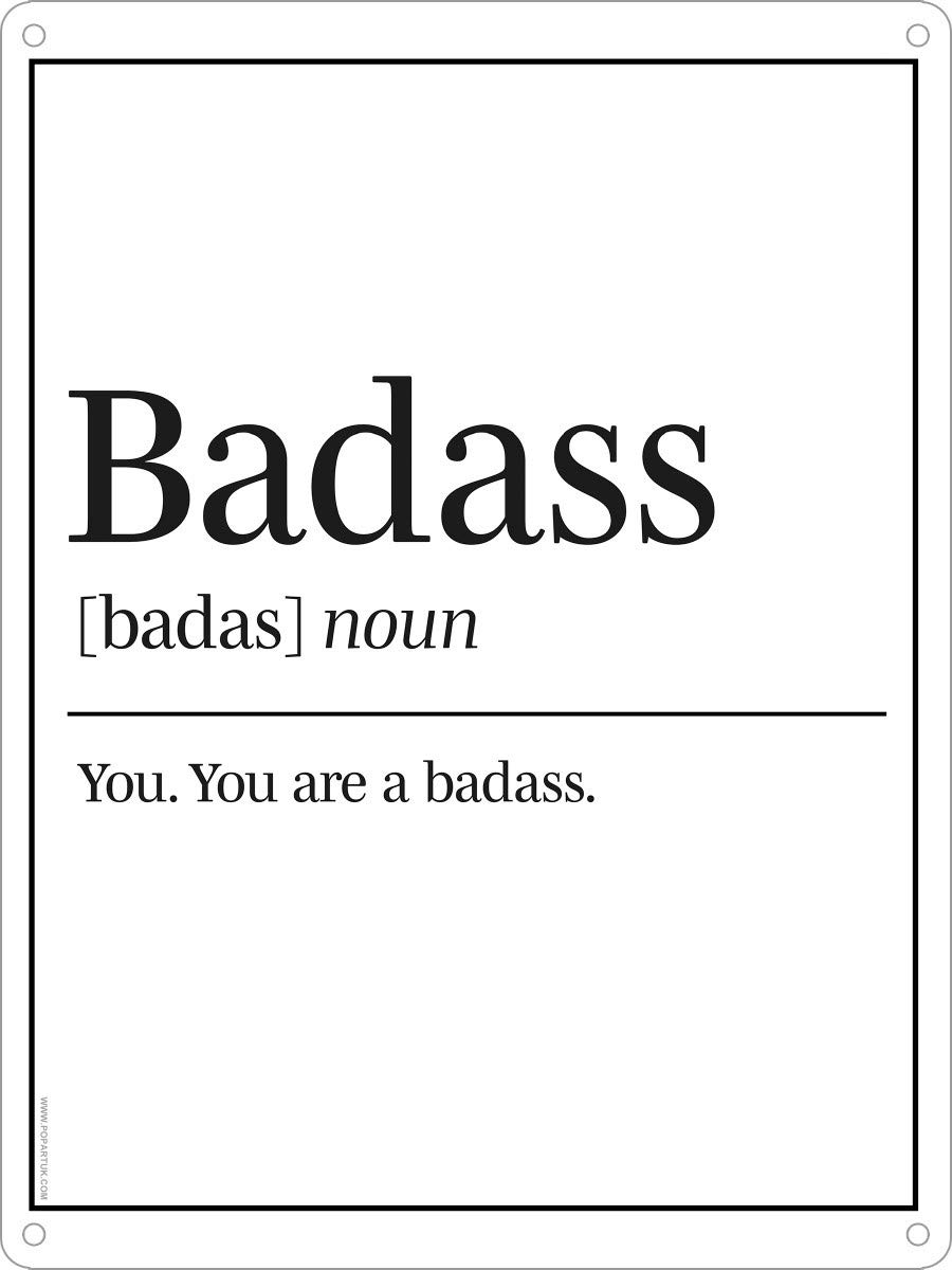 Yepyayqvk Tin Sign 143 You Are A Badass Mini Tin Sign White 6X8 Inch
