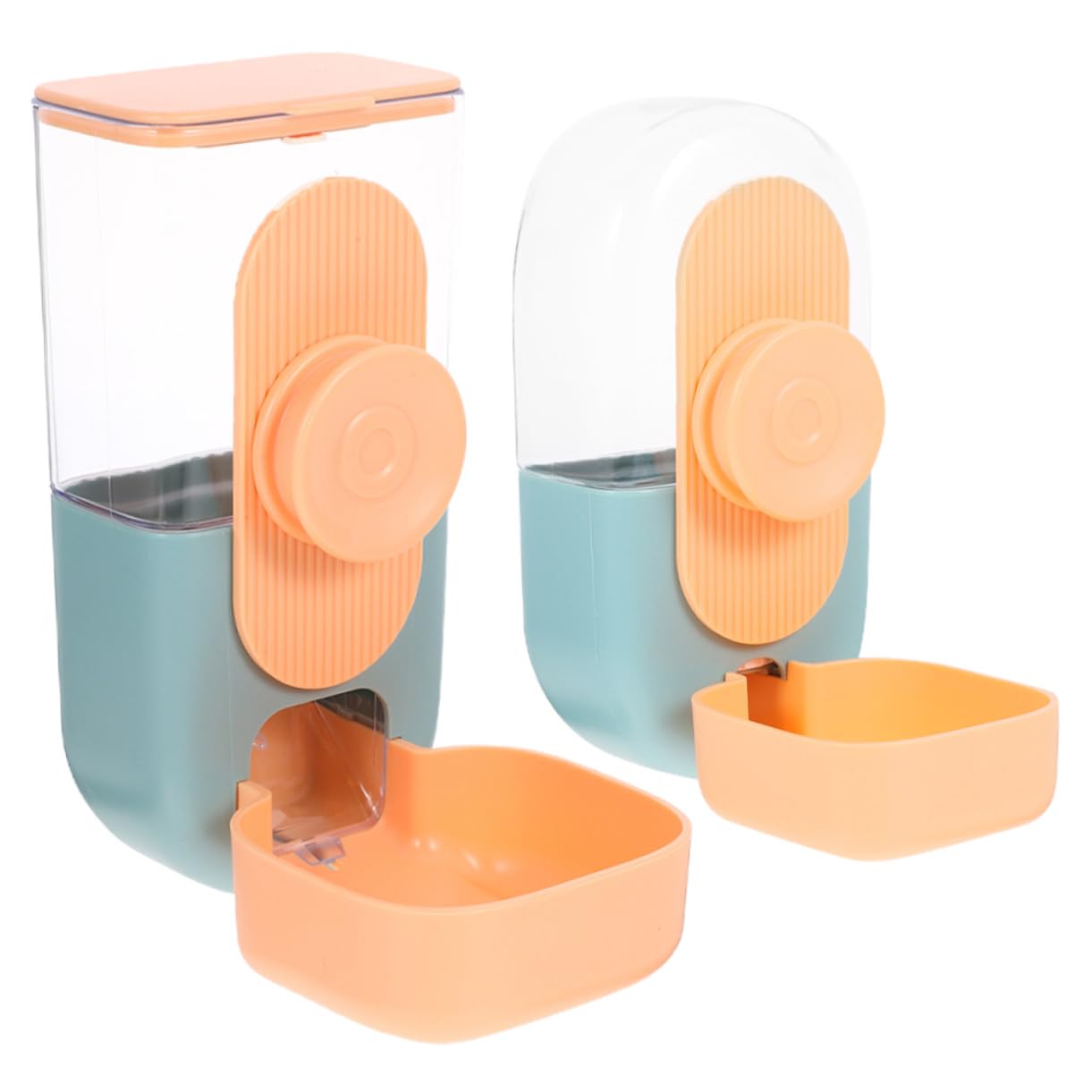 Milisten Automatischer Futter Wasserspender für Kleintiere Hängend Platzsparend Bpa frei Kunststoff Für Kaninchen Meerschweinchen Igel und Frettchen Haustier Zubehör Blau Orange