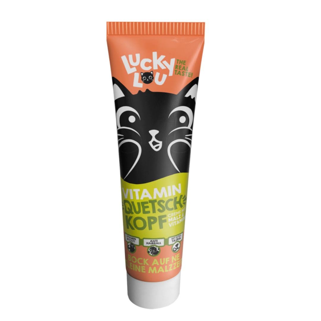 ANIMALUJOS Malta en Tubo para Gatos Lucky Lou, 100 g, Vitamínica y Antibolitas de Pelo, Fácil de Usar para Gatos de Todas Las Edades - Lucky LOU