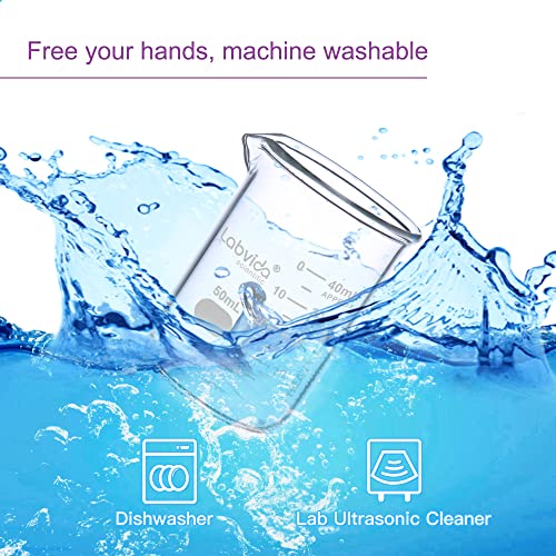 Labvida Heavy Duty Glass Beakers Set 5 Pcs Of Vol.50Ml Thick-Walled, 3.3 Boro Griffin Low Form With Double Scale Printed Graduation For Laboratories, Industries, Schools And Home Use, Lvac017 #TOP2