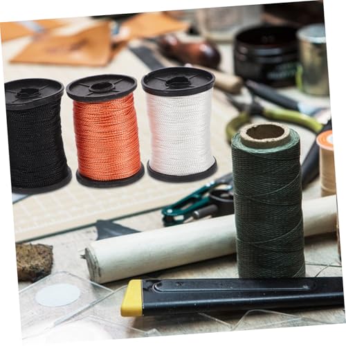 Veemoon 3 rollos de hilo resistente para coser a mano, para cuero, lona, bordado decorativo, encuadernación de libros, reparación de calzado y manualidades DIY miniatura 6