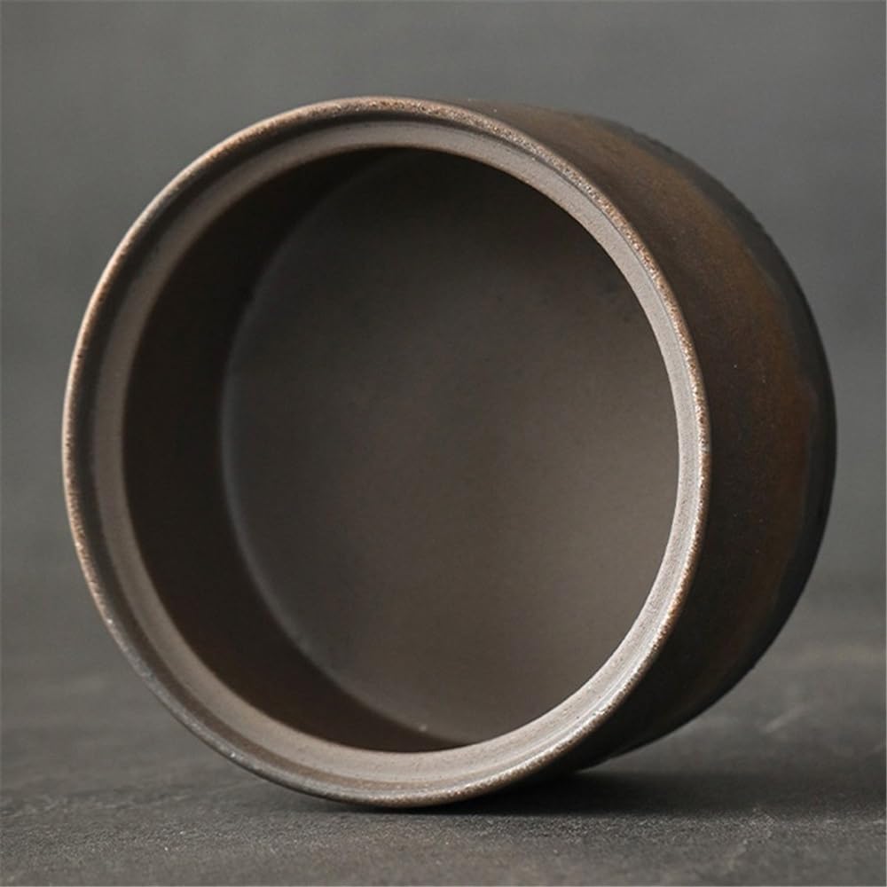 Recipientes de Cocina Recipiente for té de cerámica rústica con Tapa y asa, Vintage, Sellado for el hogar. Almacenamiento de té(Negro)