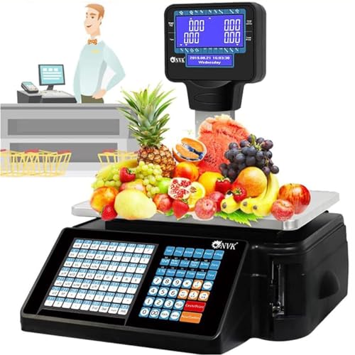 Báscula digital comercial con impresora 30kg con pantalla doble miniatura 1