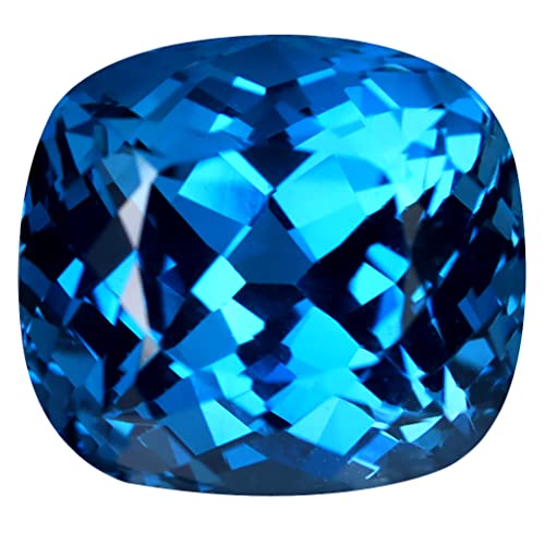Topaze bleu de Londres 14.96 ct | Coussin naturel du Brésil
