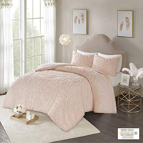 Image of Madison Park - MP10-5878 Laetitia Shabby Chic All Season Down Alternative Bed Set with Matching Shams, King /Cal King(104 inchx92 inch), Floral Blush 3 Piece