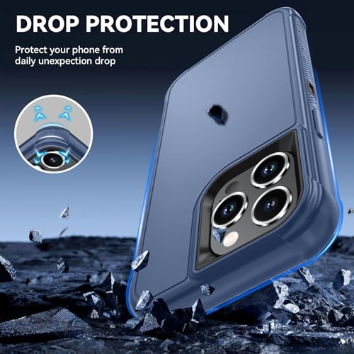 Image of SunStory Compatible with iPhone 13 Pro Max Case with HD Screen Protector, 3-Layer Heavy Duty Full-Body Cover,3 in 1 Hybrid Protective Case for iPhone 13 Pro Max 6.7 inch,Blue