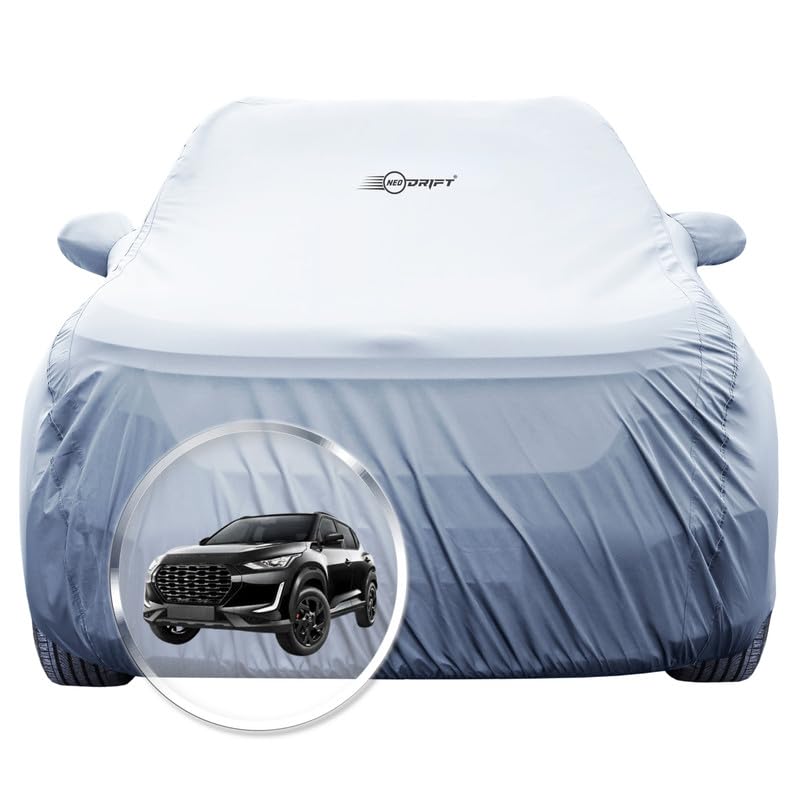 Image of NEODRIFT 'SilverTech' Car Cover for Nissan Magnite (Multi-Layered & Breathable Fabric, 100% Water-Resistant, All Weather Protection, Tailored Fit) (Colour: Silver)