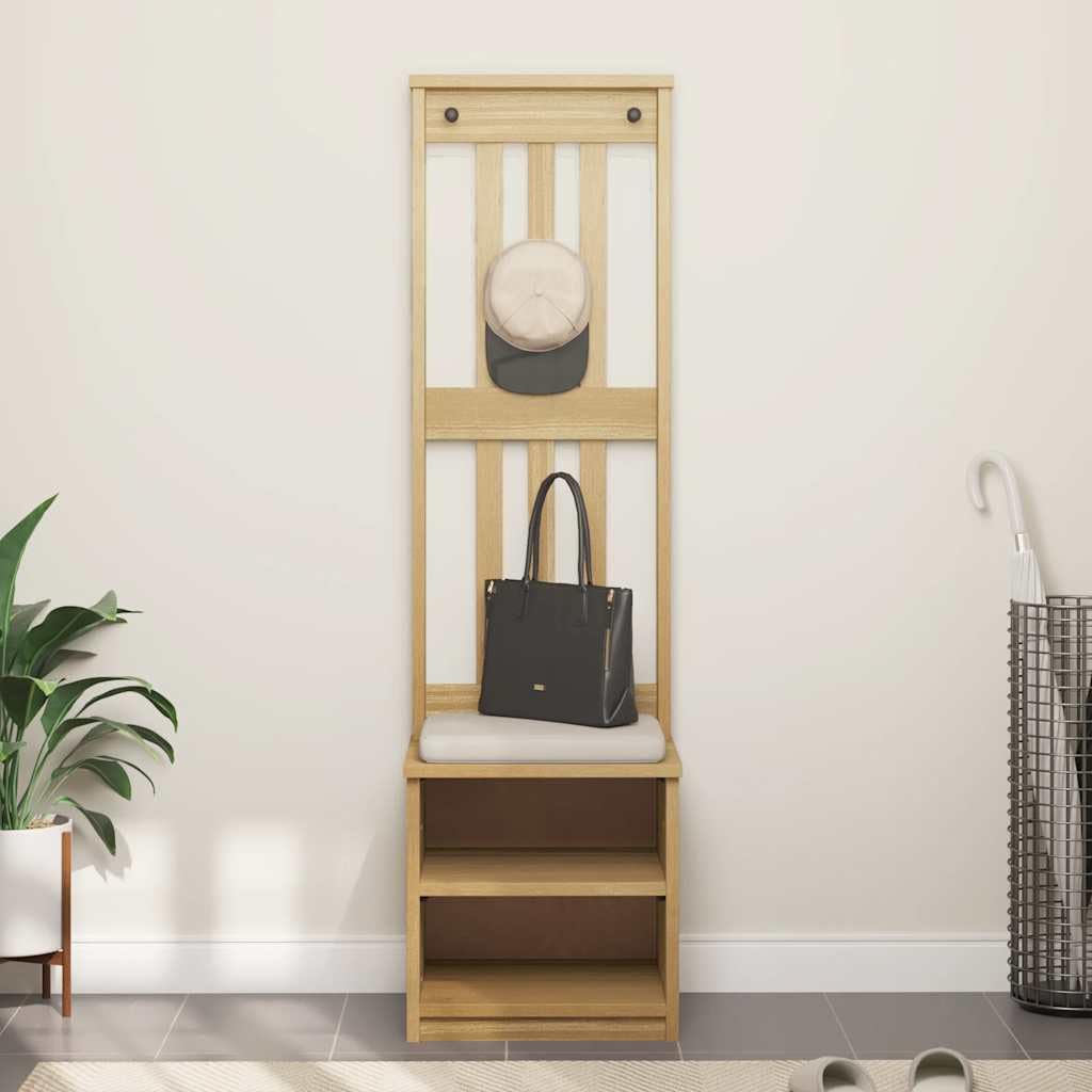 Wieszak na ubrania SANDNES z litego drewna sosnowego 45x40x159,5 cm z 3