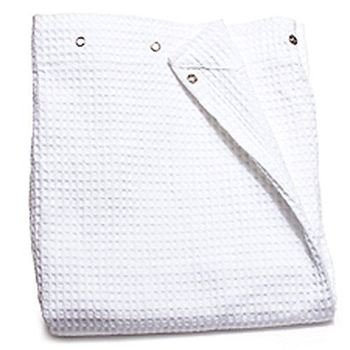Women's Waffle Weave Shower Spa Bath Wrap Towel - Quick Drying Lightweight with Adjustable Snap Closure (White, Regular Size)