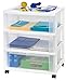 IRIS Wide 3-Drawer Cart, White