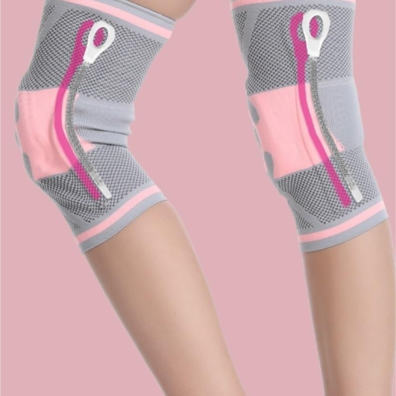 Exercise, Protection Spring Strip Support Silicone Anti-Collision Sports Knee Pads with Breathable Pressure Protection for Fitness, Cycling, Running, Playing Football