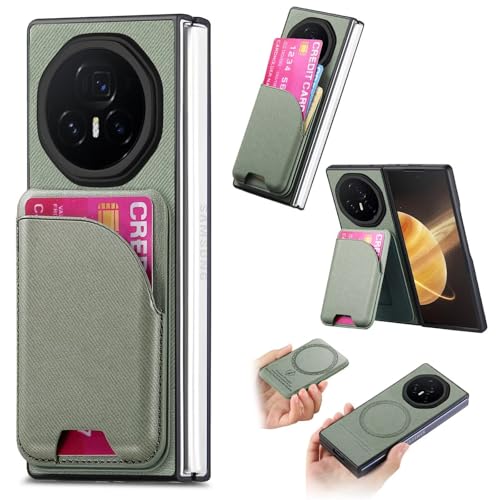 Coque Honor Magic V3 antichoc et étui magnétique vert avec charge sans fil