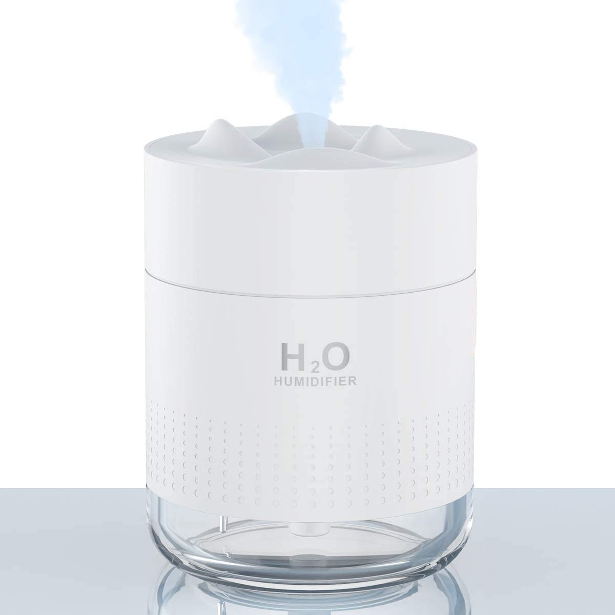 Starthi Humidifiers, 500ml Desk Humidifiers, Whisper-Quiet Operation, Night Light Function, Two Spray Modes,Auto Shut-Off for Bedroom, Babies Room, Office, Home, Essential Oil Forbidden, 2 Filters