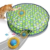 Picture of Giociv Interactive Cat Toys Ball Fast Rolling in Pouch, Motion Activate Chirping Cat Toy Hide and Seek Mouse Catching Game (Halloween Party)