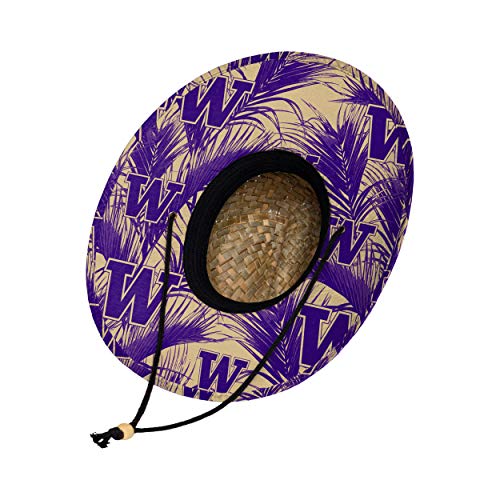 Image of FOCO Men's NCAA College Team Logo Floral Straw Sun Hat