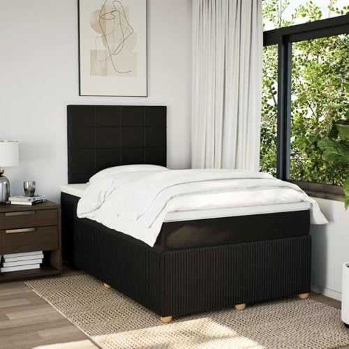 Groß Bettrahmen Mit Stauraum Tagesbett,Boxspringbett mit Matratze Schwarz 120x190 cm Stoff für Kleine Räume, Robust und Stabil – Bild 3